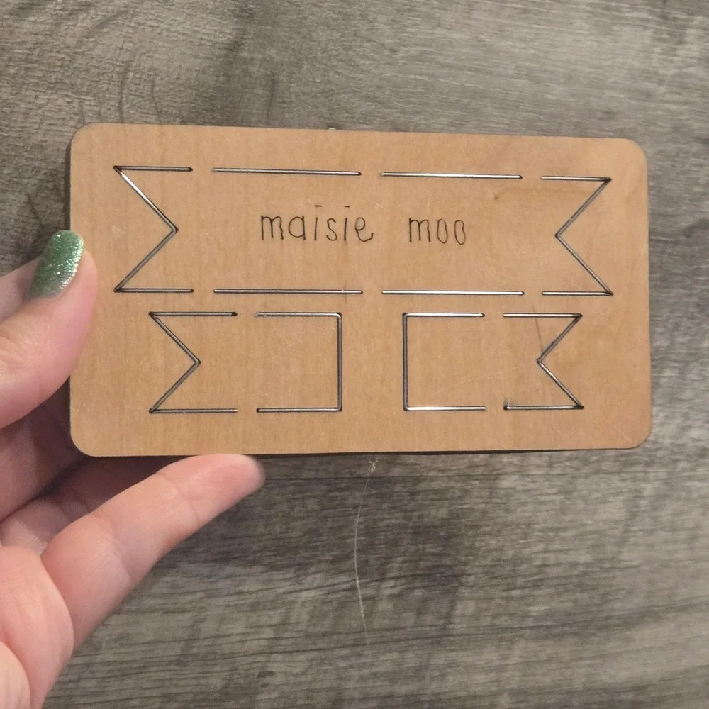 Maisie Moo Steel Rule Die Cut Magnetic Bookmark Banner Flag Wood Block Craft